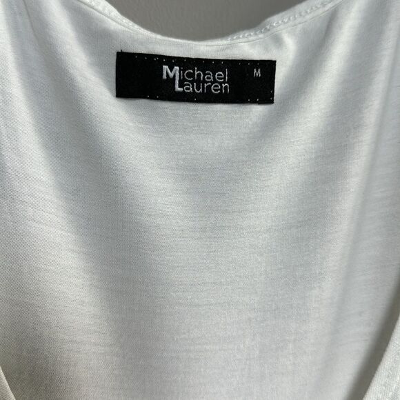 NWT Michael Lauren Oz Sleeveless Tank Long Dress w/ Drawstring in White Medium - Picture 4 of 10